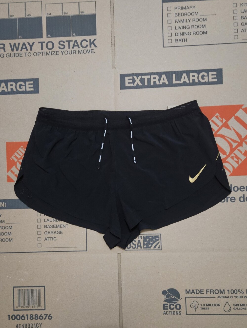Nike AeroSwift Jakob Dri Fit Adv Black Gold Running Shorts
